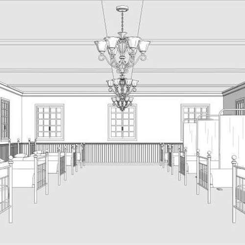 【csp模型】3d疗养院3d住院部模型