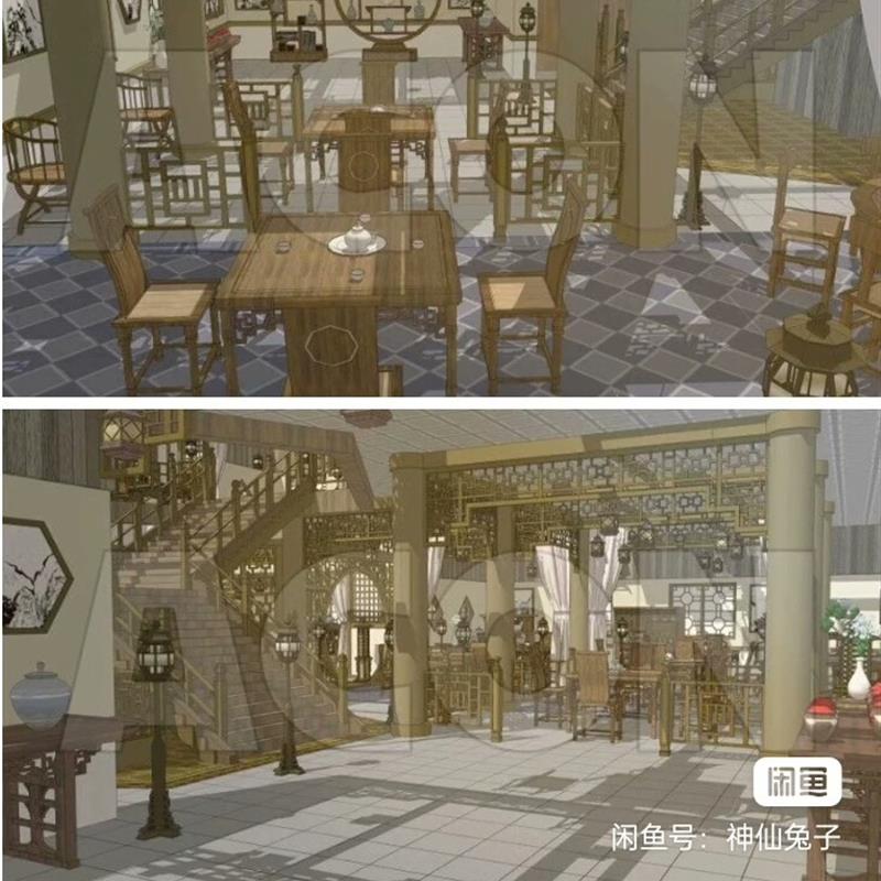 【acon3d】武侠古装剧摄影棚室内一套6场景