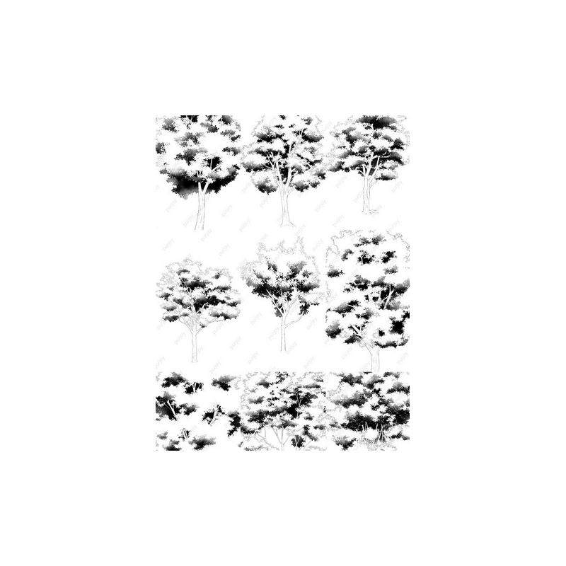 【CSP素材】树木分层高清素材(黑白可调彩色)