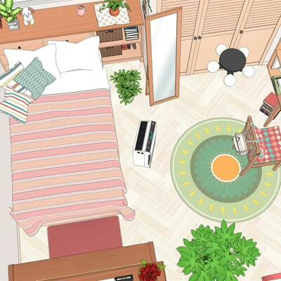 acon3d 女孩房间2 男孩模型1模型