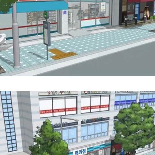 【acon3d模型】便利店小超市漫画背景素材su模型草图大师