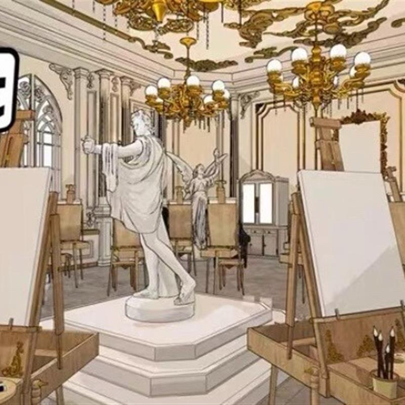acon 3D美术馆系列 画室 梦幻欧式场景 su模型