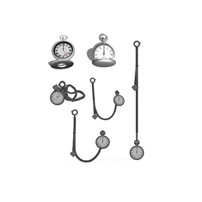 【csp模型】两款付费怀表3D带物理演算怀表日用品小