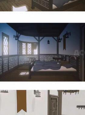 【acon3d】中世纪欧洲旅馆全套 包含外观主厅豪华客房