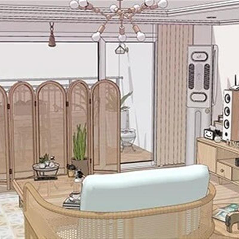 【acon 3D】 现代-拉丹走廊公寓全套 现代森系家装场景