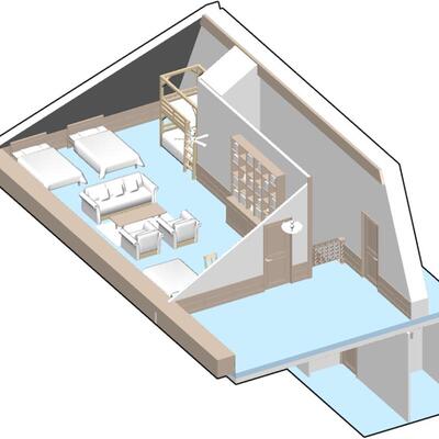 【csp】【模型】C101宽敞的阁楼 带楼梯 场景