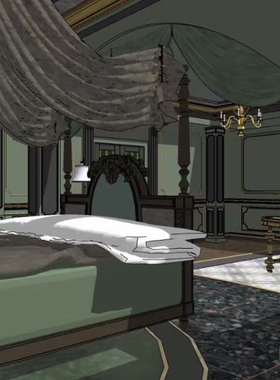 【su模型】古董卧室 包含su和snaptoon两个文件