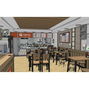 【acon3D】草图大师SU自用模型白饭馆餐厅，skp格式，