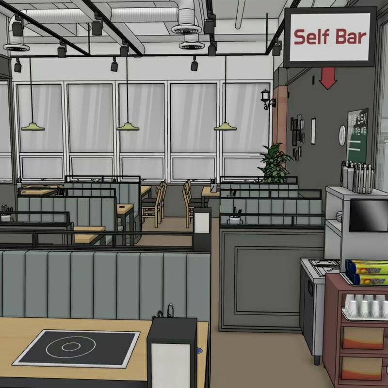 【acon3D】草图大师SU模型涮涮锅餐厅skp格式(虚