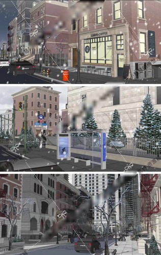 【acon3D】浪漫幻想美国四季城市 四季+昼夜+雨雪+圣诞树漫画背景