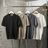 夏季 立体提花针织 男士 纯色商务休闲短袖 意式 T恤POLO衫 轻奢线