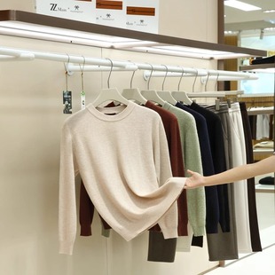 高阶定制肌理感圆领男毛衣针织衫 秋冬季 桑蚕丝羊毛混纺 意奢新贵