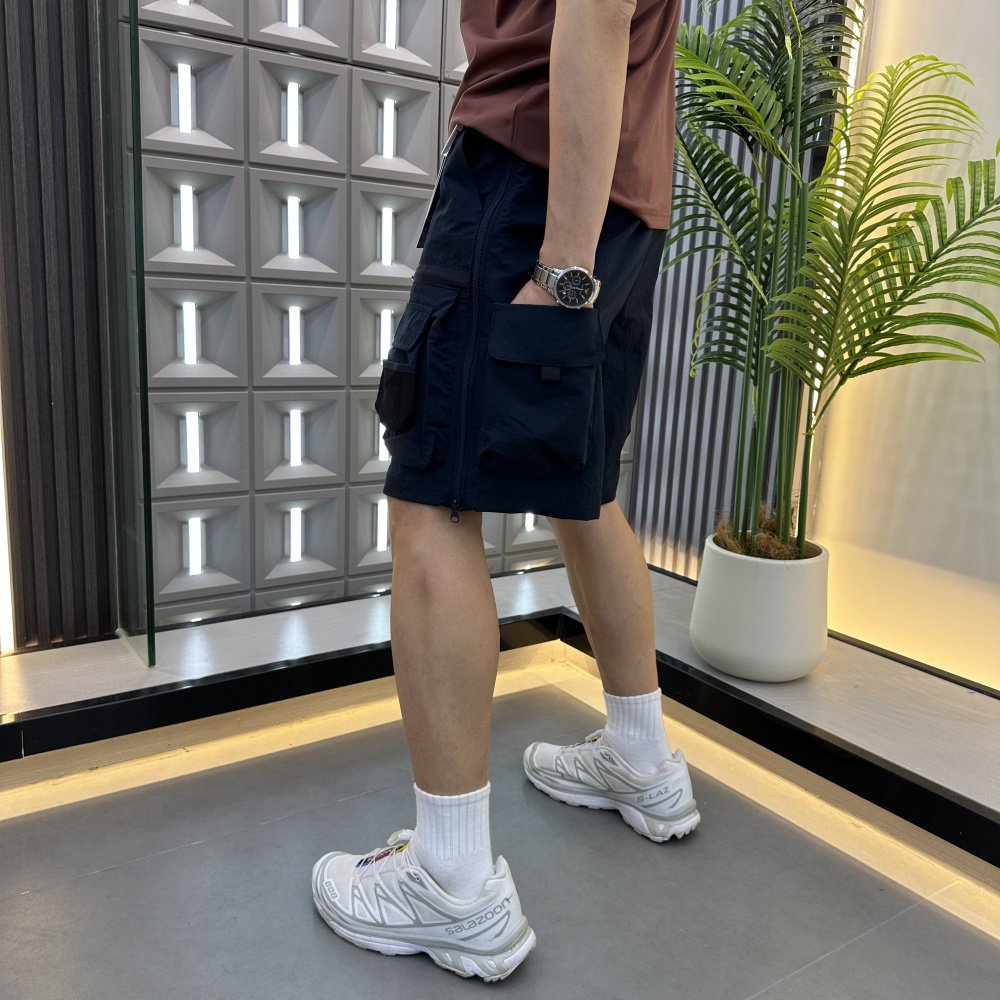 多袋工装短裤直筒防水机能五分裤图片