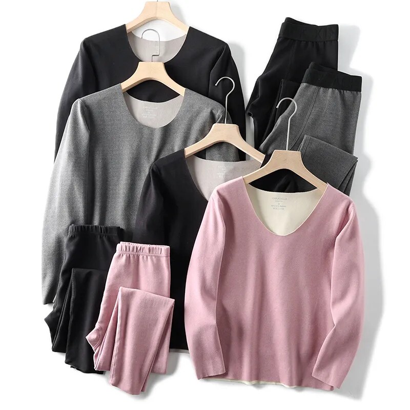 岛国科技面料！锁温排汗！冬季男女吸湿排汗保暖肌底内衣套装情侣