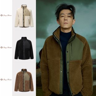 老钱风高端秋冬男女情侣仿羊羔绒夹克外套 意式 陈SIR演绎 帅炸天