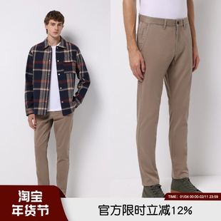 坚如磐石！品质精湛！欧单秋冬高端水洗纱卡棉质弹力透气休闲裤男