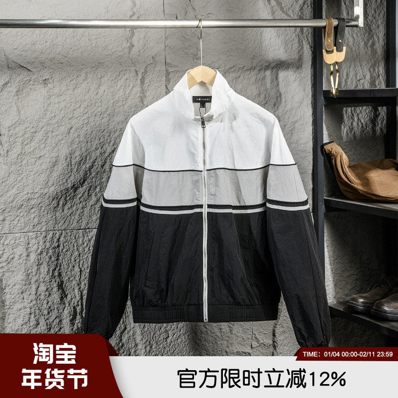 褶皱尼龙面料2025年秋冬男女情侣宽松短款复古运动休闲夹克外套潮