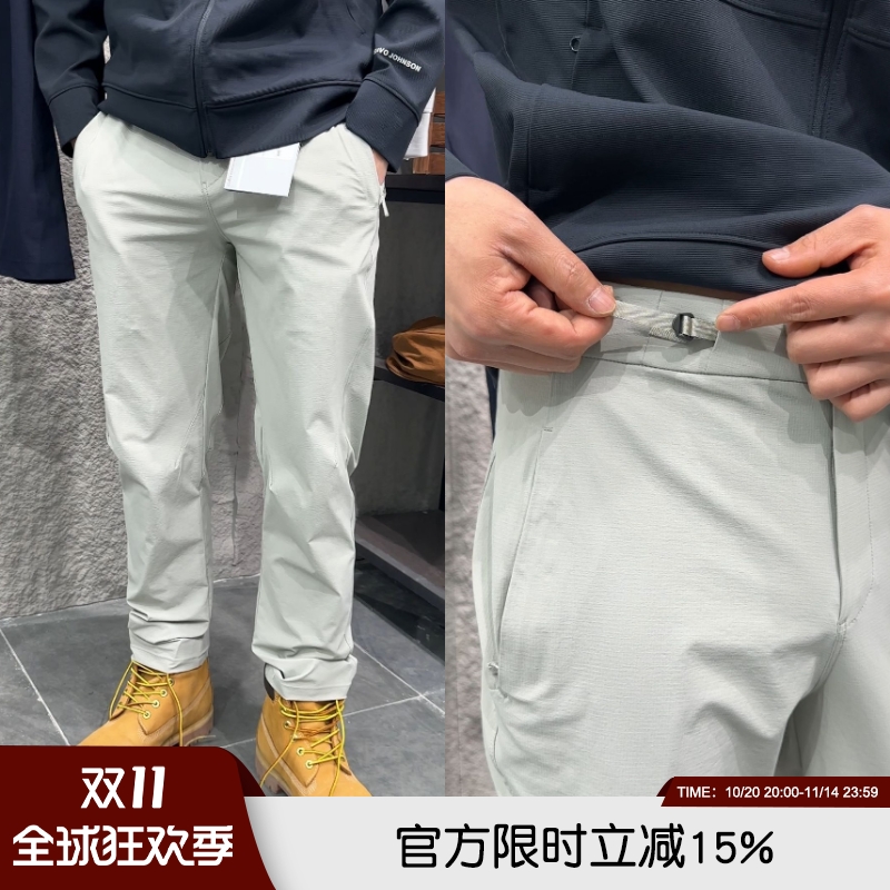高端抽拉腰部轻量透气弹力休闲裤