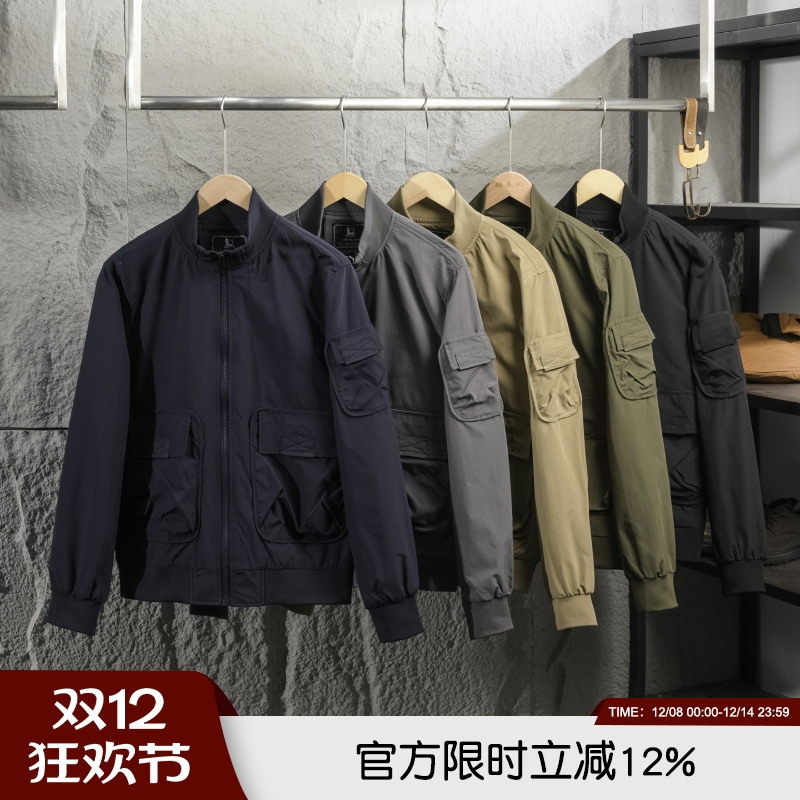 美式硬汉风！上身有型！重磅男士秋冬工装多口袋机能飞行夹克外套