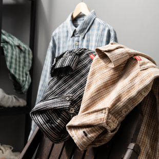 宽松廓形 衬衫 秋冬男士 格子休闲长袖 衬衣潮 时尚 高端雪尼尔面料