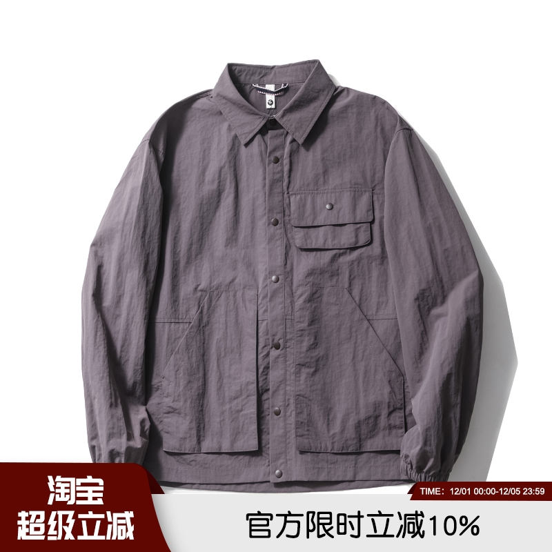 满分推荐！山系户外！秋季男士纯色工装衬衫式廓形感翻领夹克外套