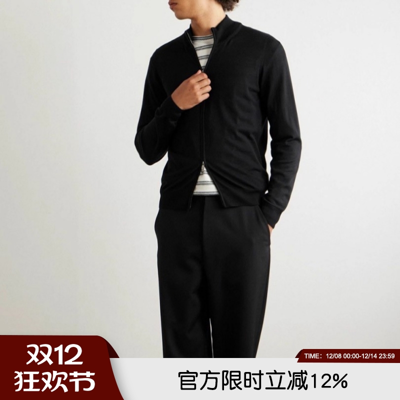 德国16针轻奢男飞行针织衫外套