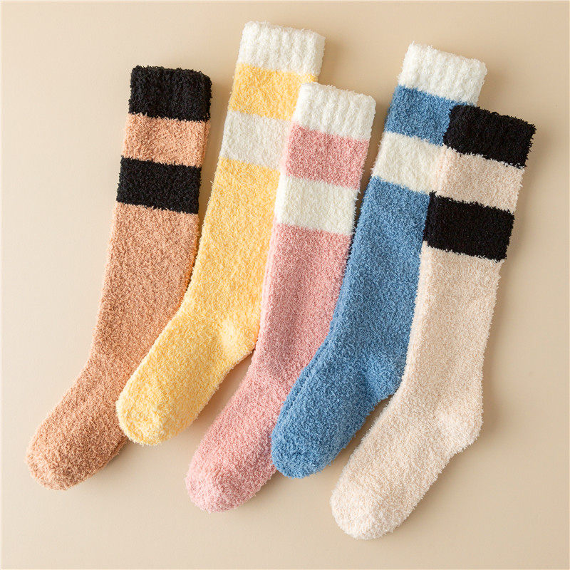 珊瑚绒小腿袜子女冬季加绒加厚月子袜秋冬保暖家居地板防寒长筒袜,女士内衣/男士内衣/家居服,长筒袜,淘宝优惠券,粉丝福利购,淘宝优惠卷