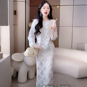 2026春装 半裙 白色羽毛3w针刺绣女高级感上衣 秋冬序曲 新款