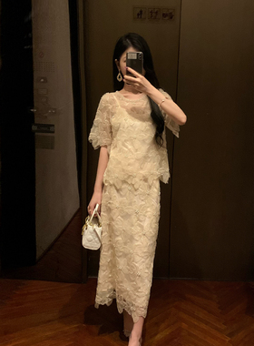 ONE ESTEE原创设计2025夏季新款法式高级感连衣裙气质轻奢裙子女