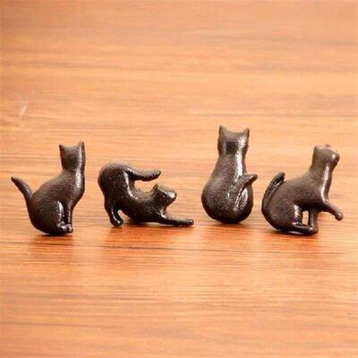 4 Styles Black Cat Door Handle Replacement Iron Art