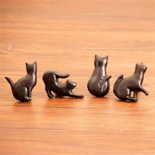 4 Styles Black Cat Door Handle Replacement Iron Art