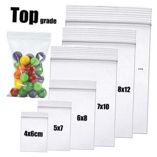 100pcs Clear Zip Lock Bags Thick Ziplock Plastic Small packi
