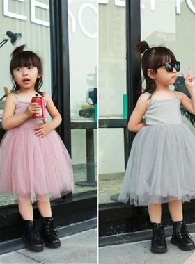 INS Summer Girls Sling Dress Small and Middleaged Children