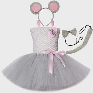 Grey Mouse Costumes Girls Tutu Dress Children Animal Costume