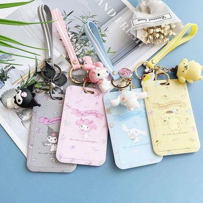 Kitty Women Business Card Holder Cartoon Cute Lanyard Credit