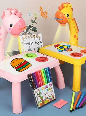 Children Led Projector Art Drawing Table Toys Kids Painting