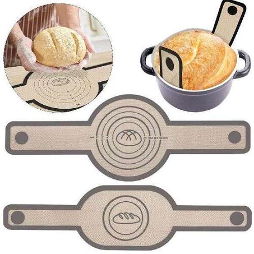 2Pcs Baking Mat Reusable NonStick Bread Baking Long Handle
