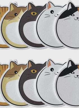 30 sheets Kawaii Chubby Cat Sticky Notes Memo Pad Bookmarks