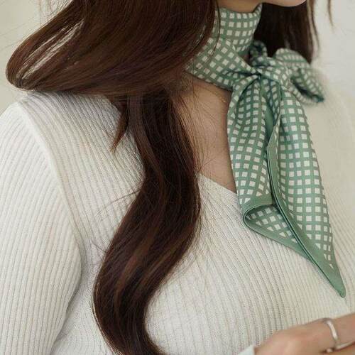 Spring Silk Scarf Silk Ribbon Thin Narrow Belt Small Scarf W