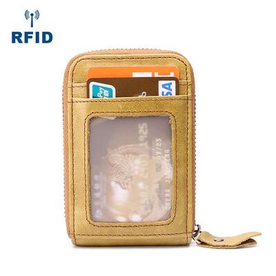 rfid organ card bag first layer cowhide card bag multicard
