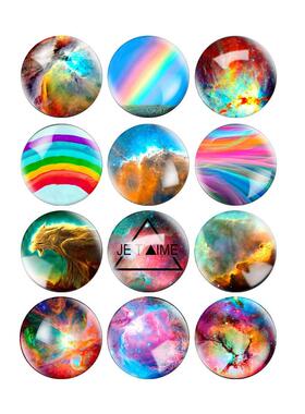 12pcs/set of cosmic moon planet fashion crystal glass fridge