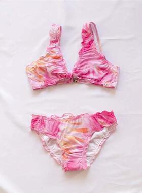38Years Falbala Tie Dye Kids Girls Bandage Bikinis 2024 Gra