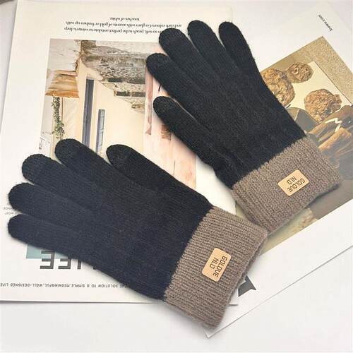 Korean Warm Touch Screen Gloves for Women in Winter Knitted