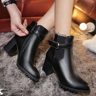 leather women boots ankle winter shoes martin size big
