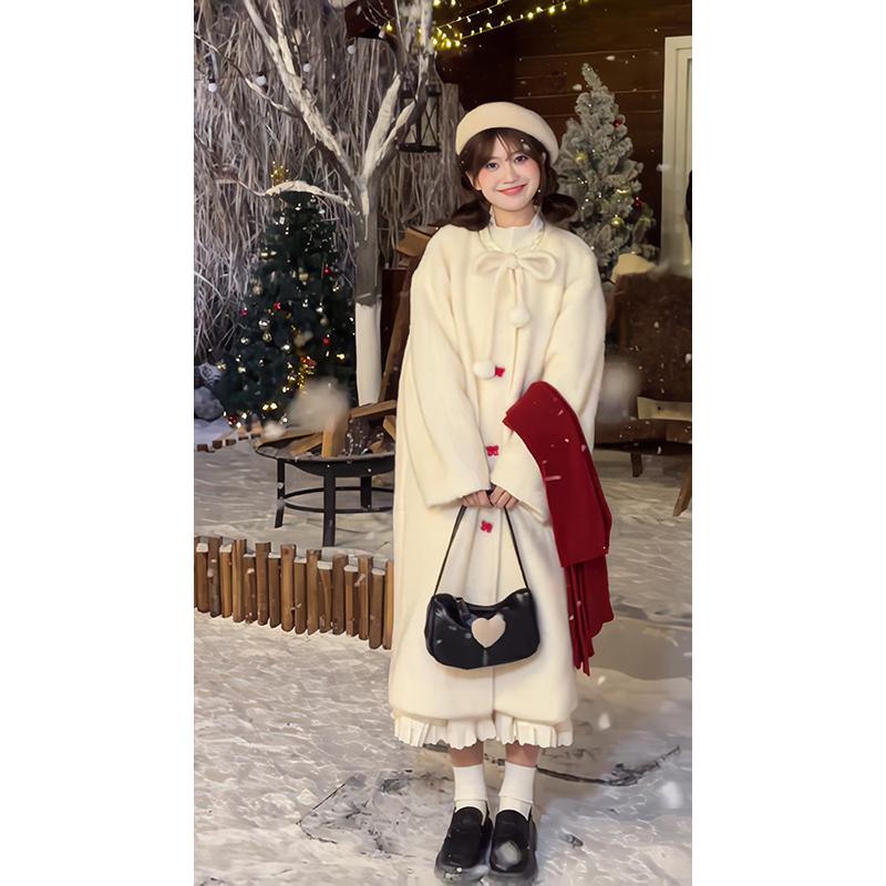 现货冬季软糯保暖毛呢大衣外套