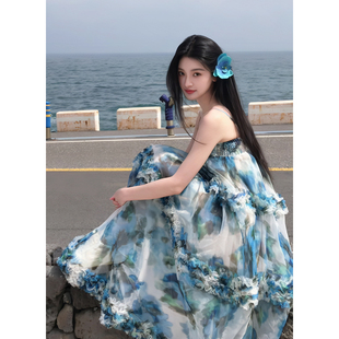 夏季上新【叠云裳】温柔浪漫云朵木耳边吊带纱裙度假氛围感连衣裙