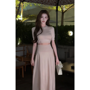 早春套装 alai 修身 短款 半身裙两件套 现货 针织t恤 橡树落日