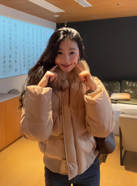 2026冬季毛领连帽棉袄短款面包服