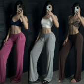 氧气女孩垂感低腰美臀健身瑜伽裤 普拉提运动显瘦显腿长直筒休闲裤