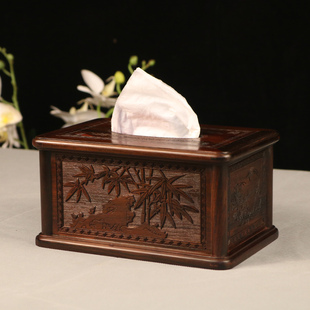 大红酸枝木纸巾盒抽纸盒桌面实木质红木茶几缅甸花梨餐巾盒收纳盒